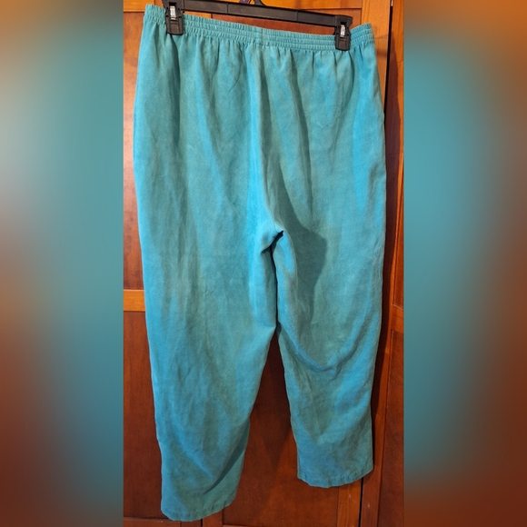 ⚘️ASHLYN KATE women's turquoise slacks. Suede-like material. Size L - Picture 2 of 6